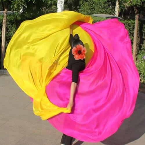 New Arrival belly dance 100% silk Veils 2.5x1.14m size nice dyed color good quality for woman Dancers