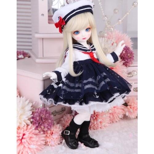 Full Set Top Quality 1/6 Doll SD/BJD Muriel Cute Baby Navy Uniform