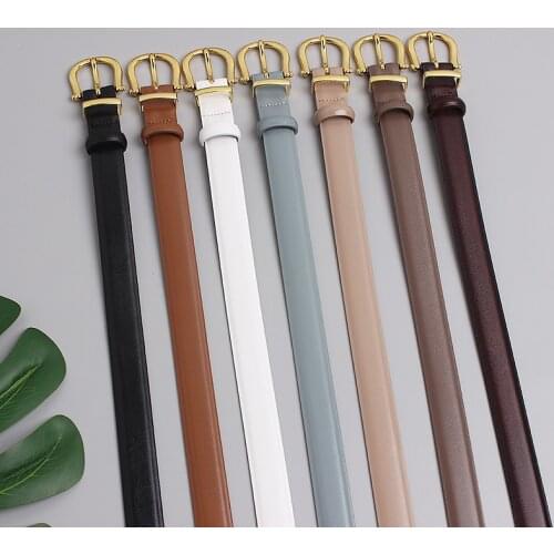 Simple Design Women Jean Belt Cowskin Casual Spring Summer Pant Belt Waistband Genuine Leather Cowhide Women Belt Strech Strap