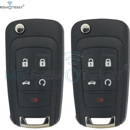 Remtekey 2pcs Flip remote car key for Chevrolet Camaro Cruze for Buick Encore Lacrosse Regal 5 button HU100 315 Mhz OHT01060512