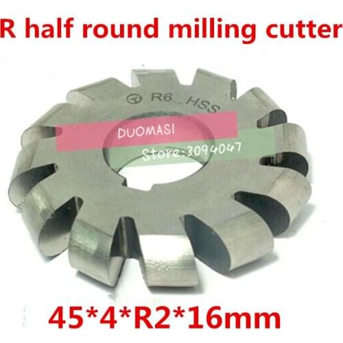 R2 45*4*R2*16mm Inner hole HSS Convex Milling Cutters R half round milling cutter Free shipping