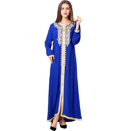 Ramadan Embroidery Muslim Abaya Dubai Muslim Dresses Cardigan Abayas Women Casual Robe Femme Caftan Islam Clothes F2991
