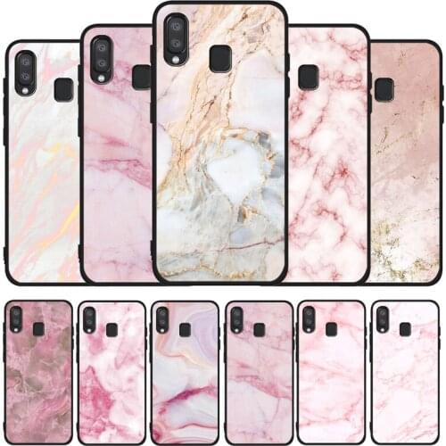 Pink marble fashion phone Case For Samsung A10 A20E A30 A40 A50 A60 A70 M10 M20 M30S M40 A01 A21 A31 A51 A71 4G Cover