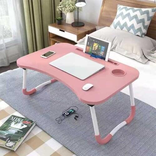 Folding Laptop Stand Holder Portable Study Table Desk Wooden Foldable Computer Desk for Bed Sofa Tea Serving Table Stand