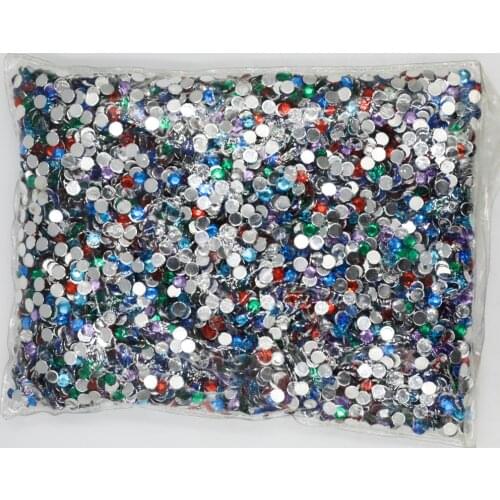 Mix Colors 1.5~12mm Flat Back Round Acrylic Rhinestones Beads,3D Acrylic Nail Art / Garment Decoration