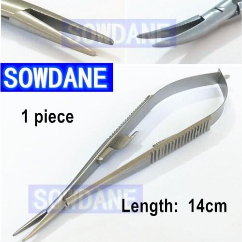Dental 14.5CM Orthodontic Surgical Ligature Tweezer Castroviejo Needle Holder Fine Beak Handle with lock Dentist Instrument