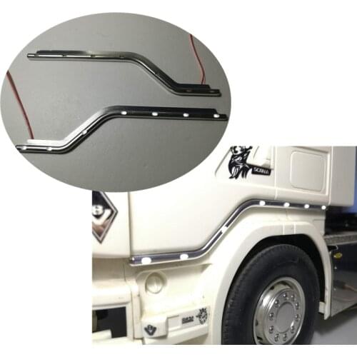 Toy Car Part Body Cab Drive Door Led Light Bar For 1:14 Rc Truck Tamiya Scania R620 56323 R730 R470 4X2 6X4 Tractor Trailer