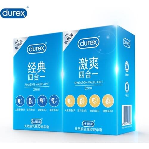 Durex Condom 4 Types Ultra Thin Lubrication Natural Rubber Products Latex Penis Condoms Adult Intimate Goods Sex For Men