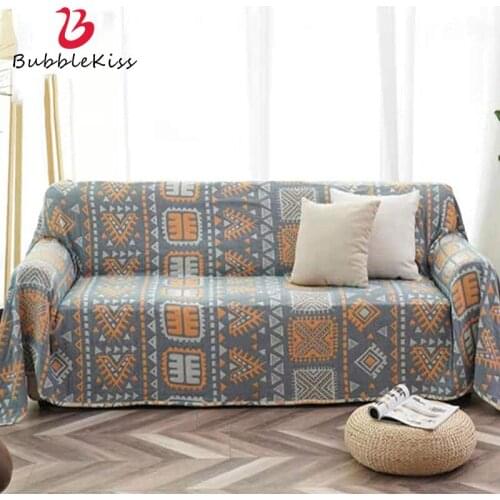 Bubble Kiss Four Seasons Universal Sofa Towel Double-Sided Printed Living Room Couch Covers Combination Sofa Slipcovers Blanket