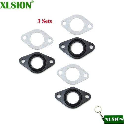 XLSION 3 sets 19mm / 20mm Carburetor Manifold Intake Pipe Gasket Spacer Seal For 50cc 110cc Pit Dirt Bike ATV Quad Motocross