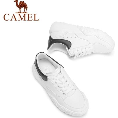 CAMEL Platform Flat Women Sneakers White Shoes 2021 New Spring Autumn Non-slip Fashion Comfortable Casual Girl Ladies Shoes
