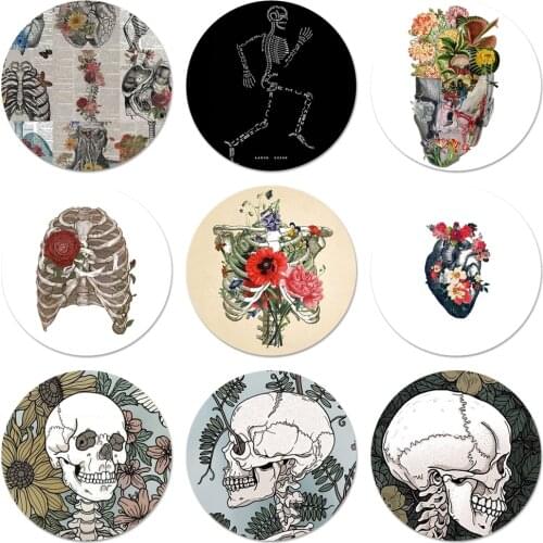 58mm Human Anatomy Icons Pins Badge Decoration Brooches Metal Badges For Backpack Decoration