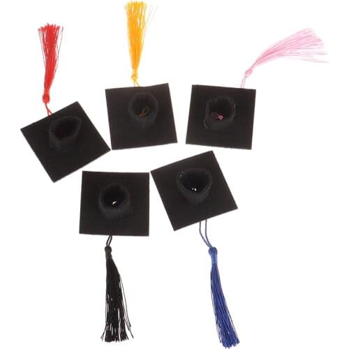 1Pc Graduation Hat Mini Doctoral Cap Costume Graduation Cap with Tassels Felt cloth+tassel