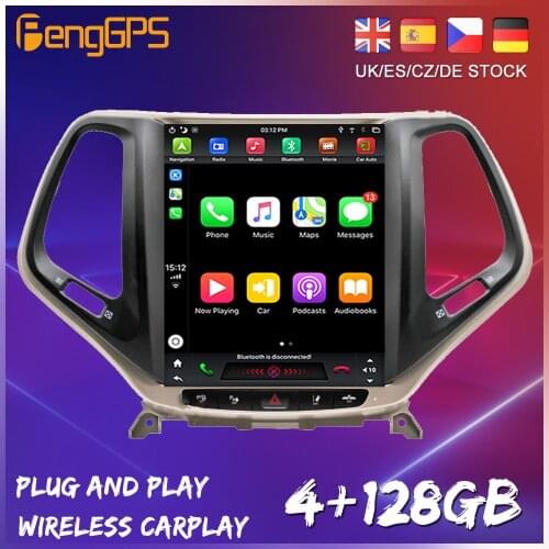 128G Tesla Style Screen For Jeep Cherokee 5 KL 2014 - 2018 Car Radio Multimedia Video Player Navigation stereo No 2din 2 din DVD