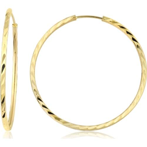 14k Pen Hoop Earrings Yellow (3rd Model 5th Size) W4E35044