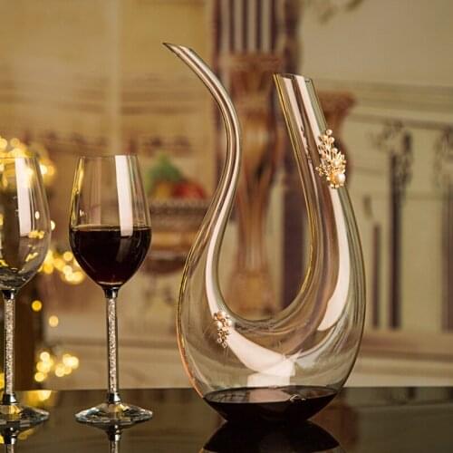 1500ML Big Decanter Handmade Crystal Glass Red Wine Brandy Champagne Glasses Bottle Drinking Family Bar Birthday Gift