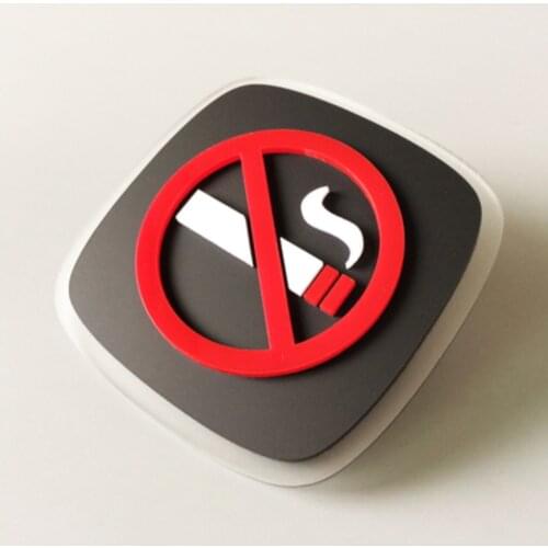 2pcs/Lot 10x10cm Acrylic NO Smoking Signs Plexiglass Area Sign