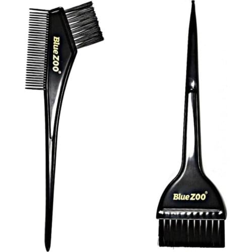 2x Dye Paint Brush With Comb Barber Highlights Coloring Salon Use Accessory