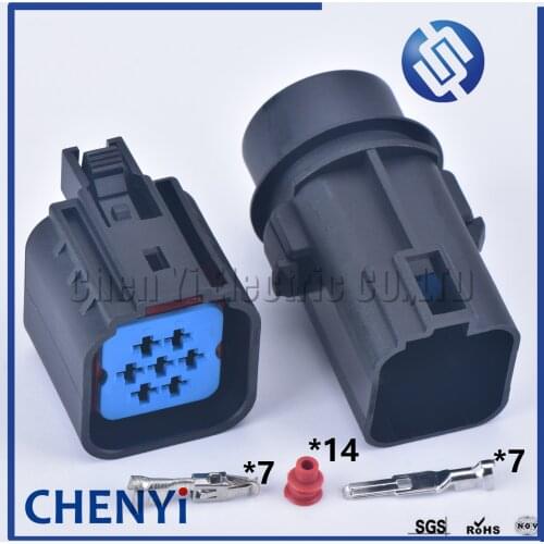 1 set 7 pin 3.5 mm WPT-596(Tin) 3U2Z-14S411-YGA 7 way waterproof Automotive plug male female plastic wire cable connector