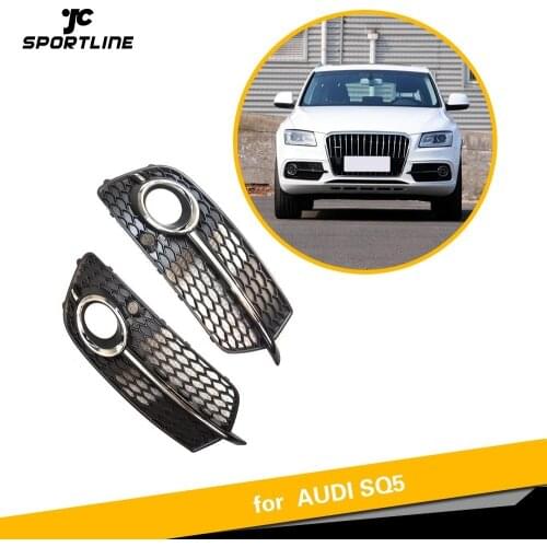 ABS Fog lamp grille For Audi Q5 S-Line SQ5 Sport 2014-2017 4 Door Front Bumper Grill ABS fog light box