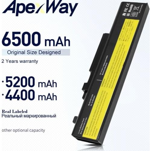 ApexWay 10.8V/ Laptop Battery For Lenovo Y550P Y550A Y550 Y450G Y450A Y450 55Y2054 L08L6D13 L08O6D13 L08S6D13 6500mAh 6 Cells