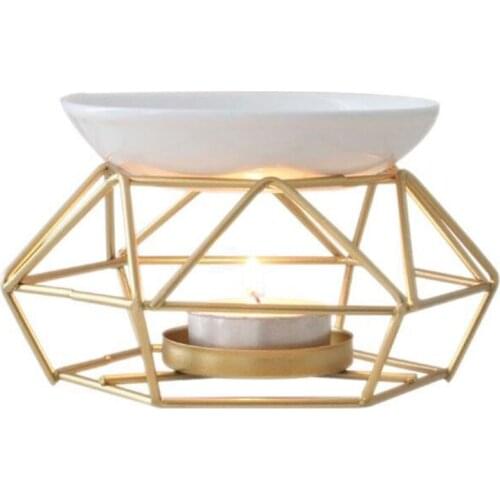 Aromatic Oil Burner, Geometric Ceramic Essential Oil Candle Holder Wax Melt Burner Warmer Melter fragrance for Home Offi