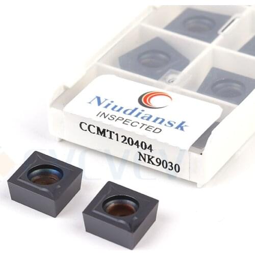 CCMT120404 CCMT120408 NK9030 CNC Lathe Carbide Insert Turning Tool Machining Cutting Positive Rake Angle Rhombus Have Hole Blade