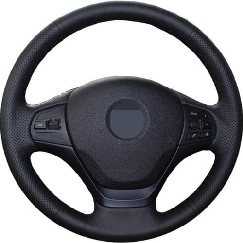 Car Steering Wheel Cover Black Soft Artificial Leather For BMW F20 F21 F22 F23 118i 120i 125i 120d 218i 228i 420i 430i 435i