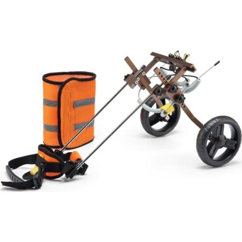 E7CC Disabled Dog Scooter Wheelchair with Handle for Small Dogs Back Legs Safety Reflective Strip Design Home Pets Dog Training