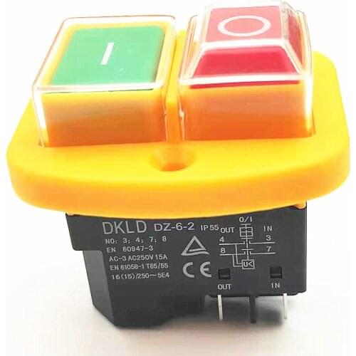 DKLD 4pin Electromagnetic Drill Waterproof Push Button Switch IP55 250V 16A