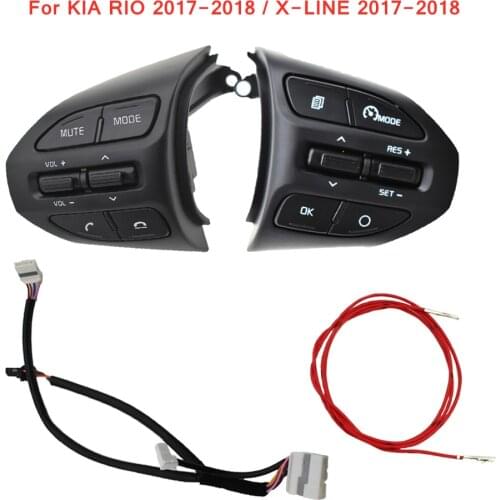 Car Steering Wheel Button Bluetooth Phone Cruise Control Volume Switch For KIA K2 RIO 2017 2018 RIO X LINE Buttons
