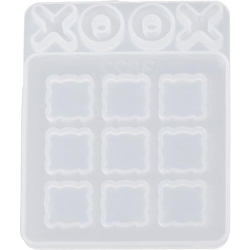 M2EA Tic Tac Toe Molds for Resin Casting Small O X Board Game Silicone Mold DIY Craft