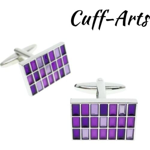 Mens Fashion Jewelry Purple Enamel Cufflinks Cuff Button for Male Gentleman Shirt Wedding Cuff Links Gifts C10116
