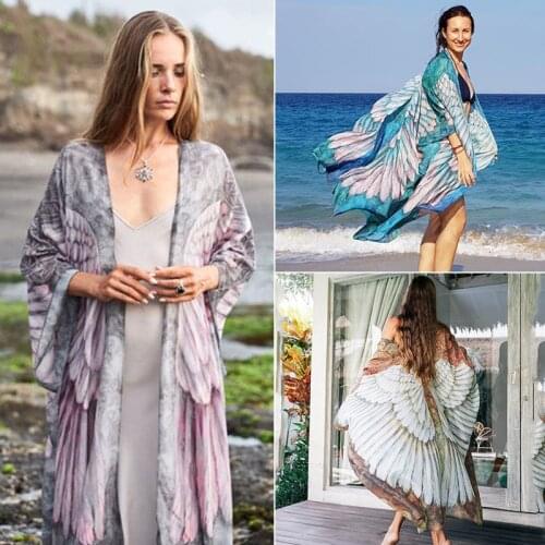 New European and American chiffon loose cardigan seaside vacation beach sunscreen jacket bikini blouse swimsuit outer wear women