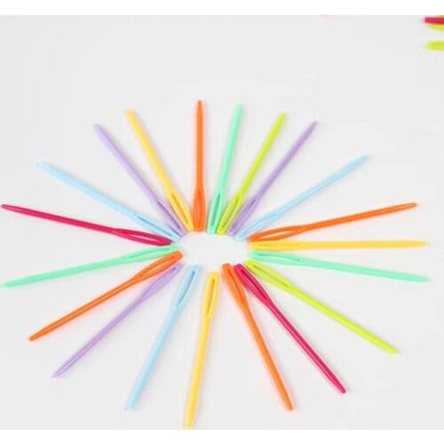 Plastic Sewing Needles Colorful Safety Lacing Needles Yarn Sewing Needle, Learning Needles for DIY Sewing Handmade Crafts