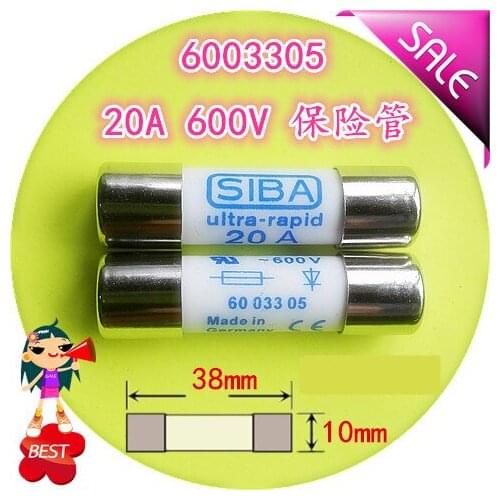 Fuse 6003305 20A ~600V AC 10x38mm fuse tube fuse