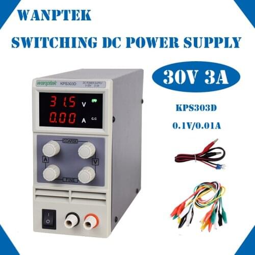 KPS303D Adjustable High Precision Double LED Display Switch DC Power Supply Protection Function 30V 3A 110V-230V 3-Digit