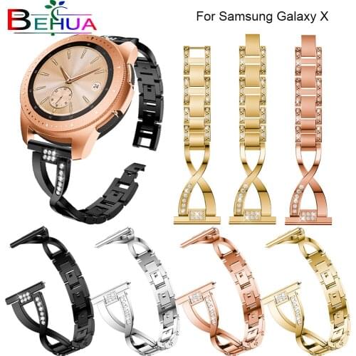 For Samsung Galaxy X Watch Shape Crystal Watch Strap Bracelet Wrist Band for Samsung Galaxy Watch 20mm Colorful Watch Strap S2