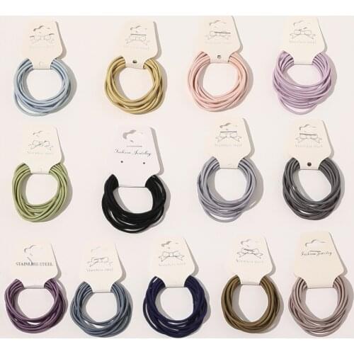 Net red ins simple small circle thin hair rope hair ring girl tie hair high elastic rubber band basic hair ring