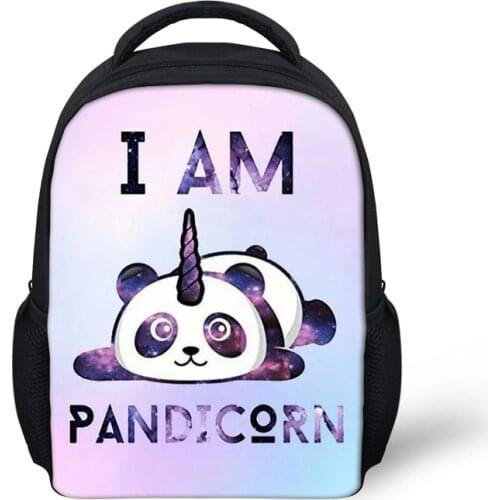 HaoYun Kindergarten Students Backpack Panda Unicorn Pattern Babies School Book Bags Cartoon Animal Design Childrens Small Bags