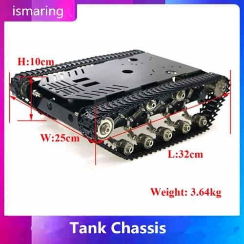 RC Tank Chassis Independent Shock Absorption System Rolling Bearing Metal Track DIY For Arduino