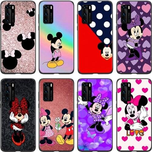 Silicone Cover Cute Mickey Mouse For Huawei P 50 P40 P30 P20 P10 P9 P8 Pro Plus Lite E mini 2017 2019 Phone Case
