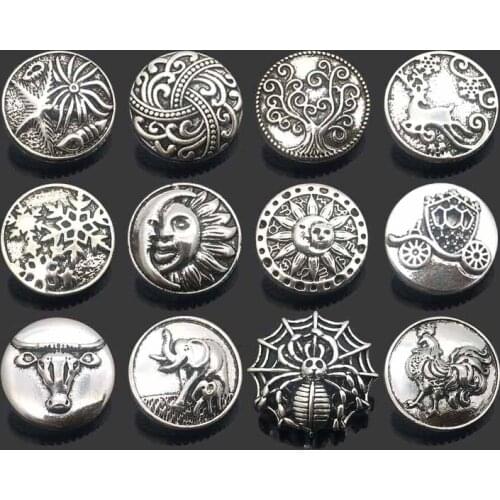 Interchangeable w332 Tree Moon 18mm metal snap button for Bracelet Necklace Jewelry For Women jewelry Fashion accessorie