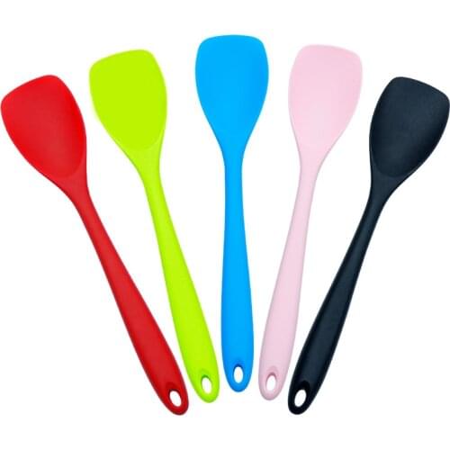 Teyaao Silicone Cooking Spoon Flexible Nonstick Silicone Baking Mixing Spoon Spatula