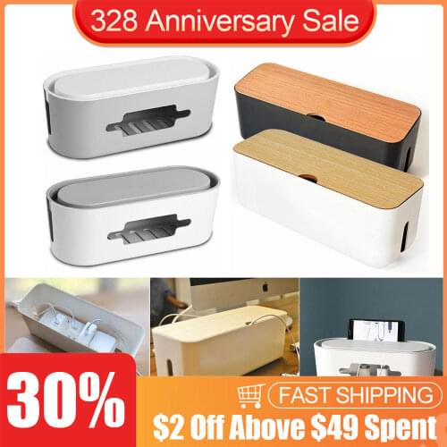 Wire Storage Box Power Line Cable Storage Cases Charger Socket Tidy Organizer Network Line Storage Bin Charger Wire Management
