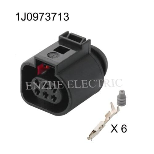 100SET 1J0973713 car wire female Harnes cable 6 pin automotive plug Waterproof sheath Include terminal seal DJ7062A-1.5-21