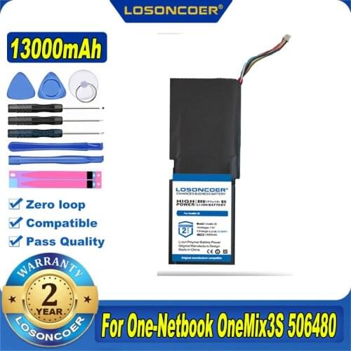100% Original LOSONCOER 13000mAh Battery For One-Netbook OneMix 3S OneMix3S 506480