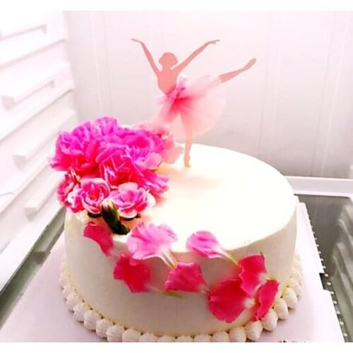 2pcs Ballet Dance girl Princess dress Cupcake toppers pick Supplies baby child Birthday Wedding Party Decoration Kids cake flag