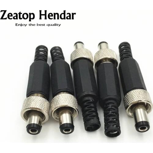 200Pcs Lockable 5.5mm x 2.1mm DC Male Power Plug with Screw Nut Locking Connector