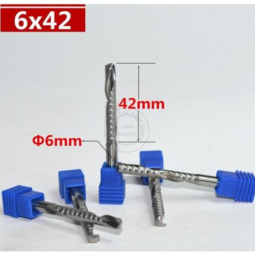 6mm*42mm,Freeshipping,CNC wood tools,carbide End Mill,woodworking insert router bit,Tungsten milling cutter,MDF,PVC,Acrylic